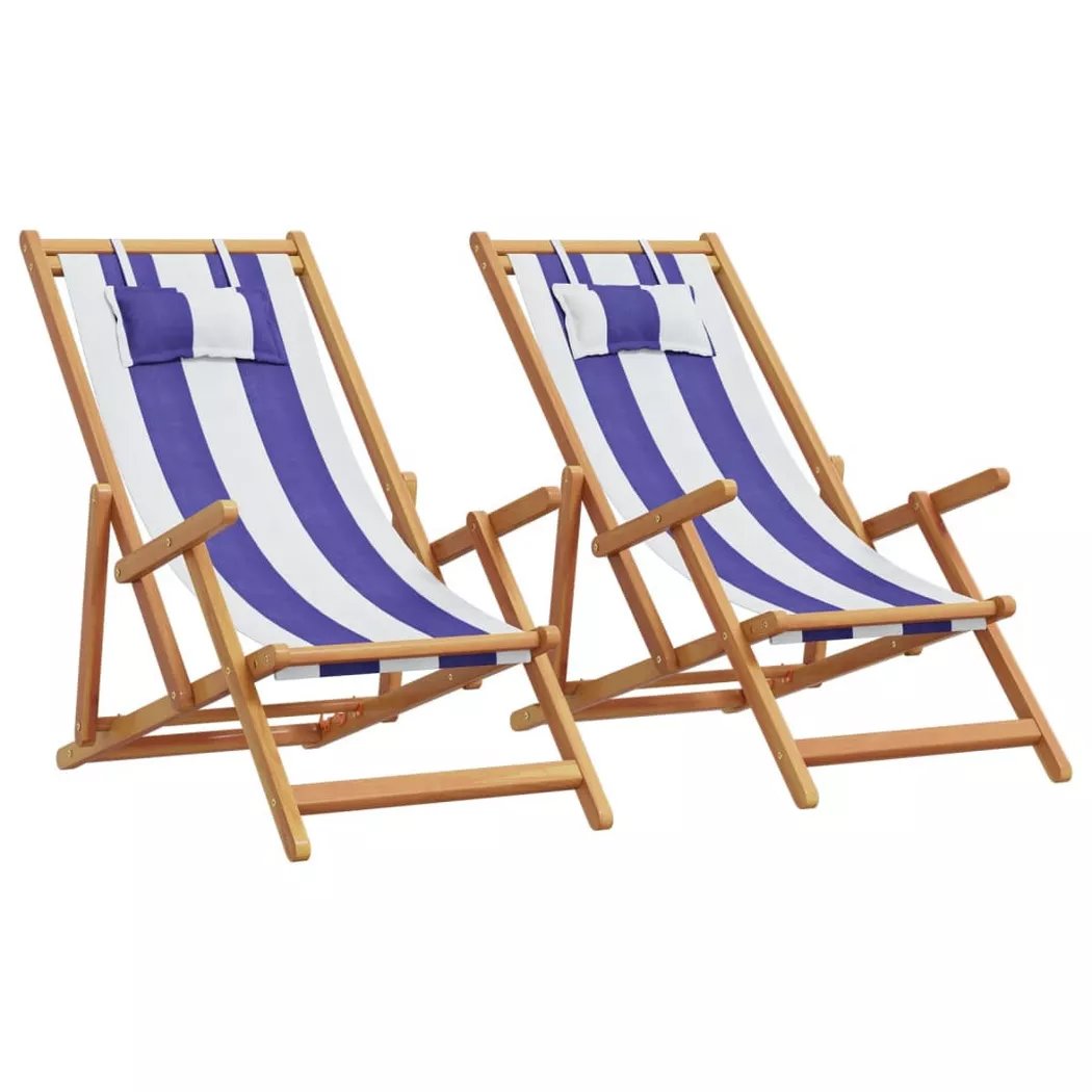 VidaXL - Strandstuhl holz, One Size, Blau