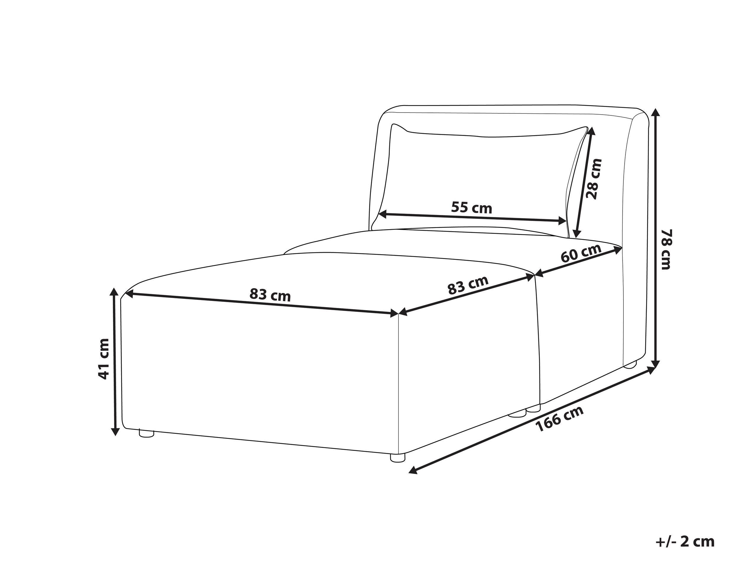 Beliani Chaise longue en Velluto a coste Moderno LEMVIG  