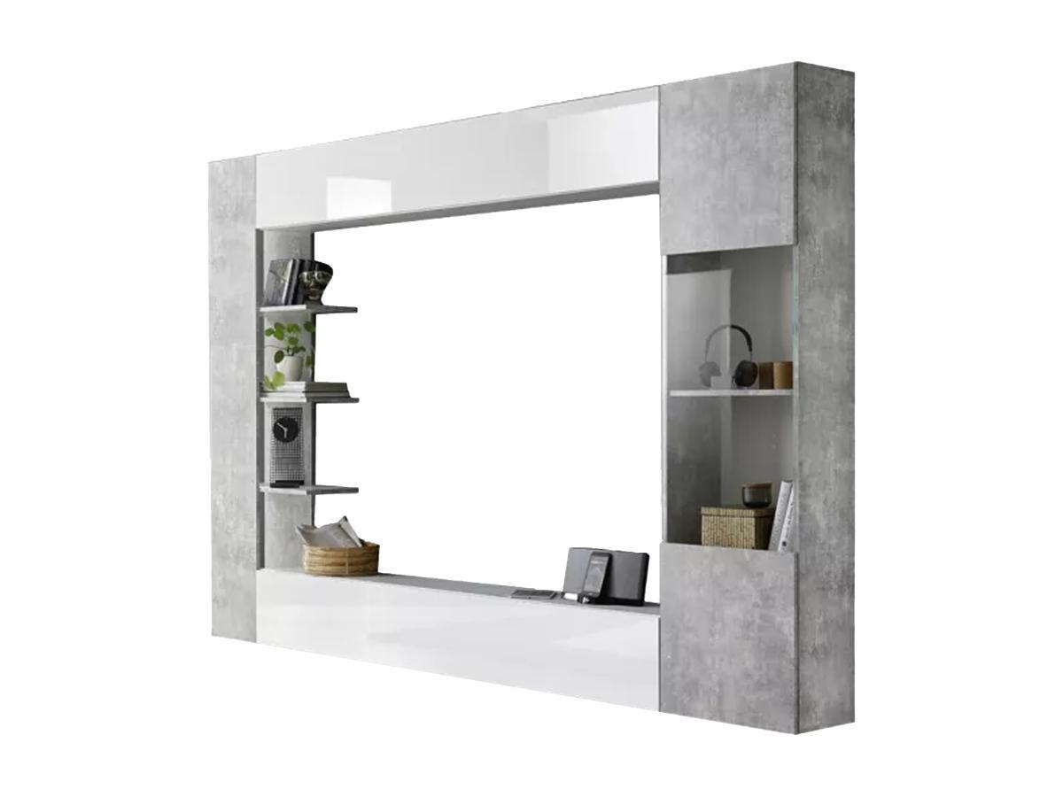 Image of TVMöbel TVWand SIRIUS Betonfarben TVMöbel TVWand SIRIUS Betonfarben