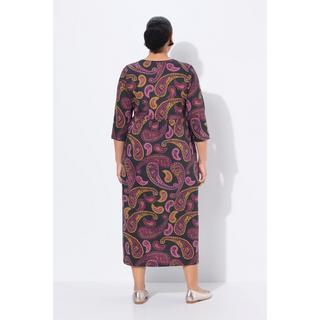 Ulla Popken Jersey Maxikleid A-Linie V-Ausschnitt 3/4 Arm  