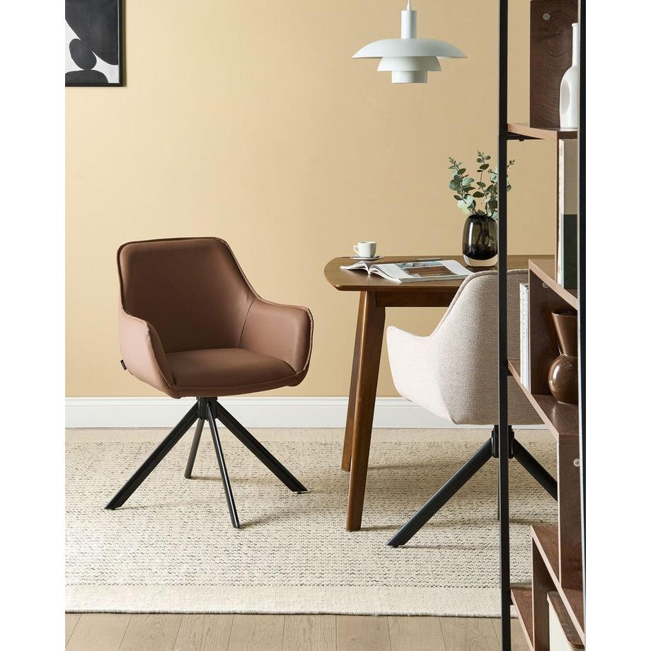 Beliani Sedia da pranzo en Pelle sintetica Scandinavo MORNAS  