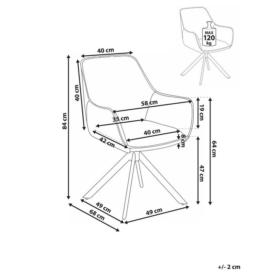 Beliani Sedia da pranzo en Pelle sintetica Scandinavo MORNAS  