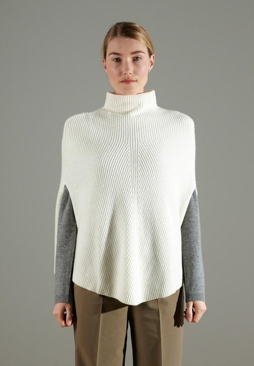 Image of Nami 10 Poncho Stehkragen 4-fädig - 100% Kaschmir Damen Offwhite S/M