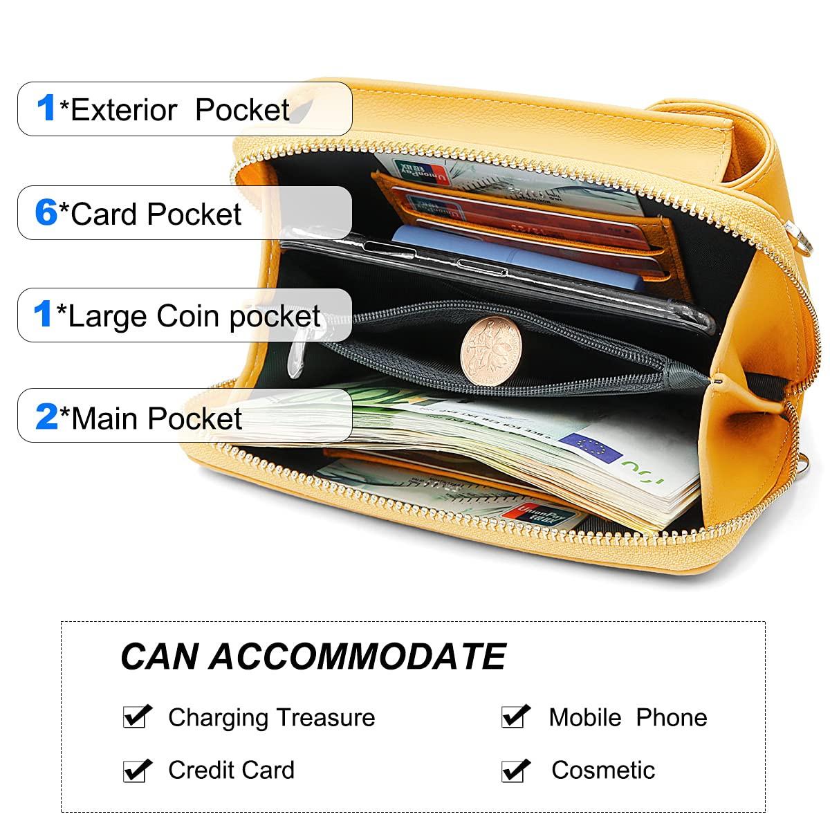 Only-bags.store Handy Umhängetasche mit Geldbörse PU Leder  