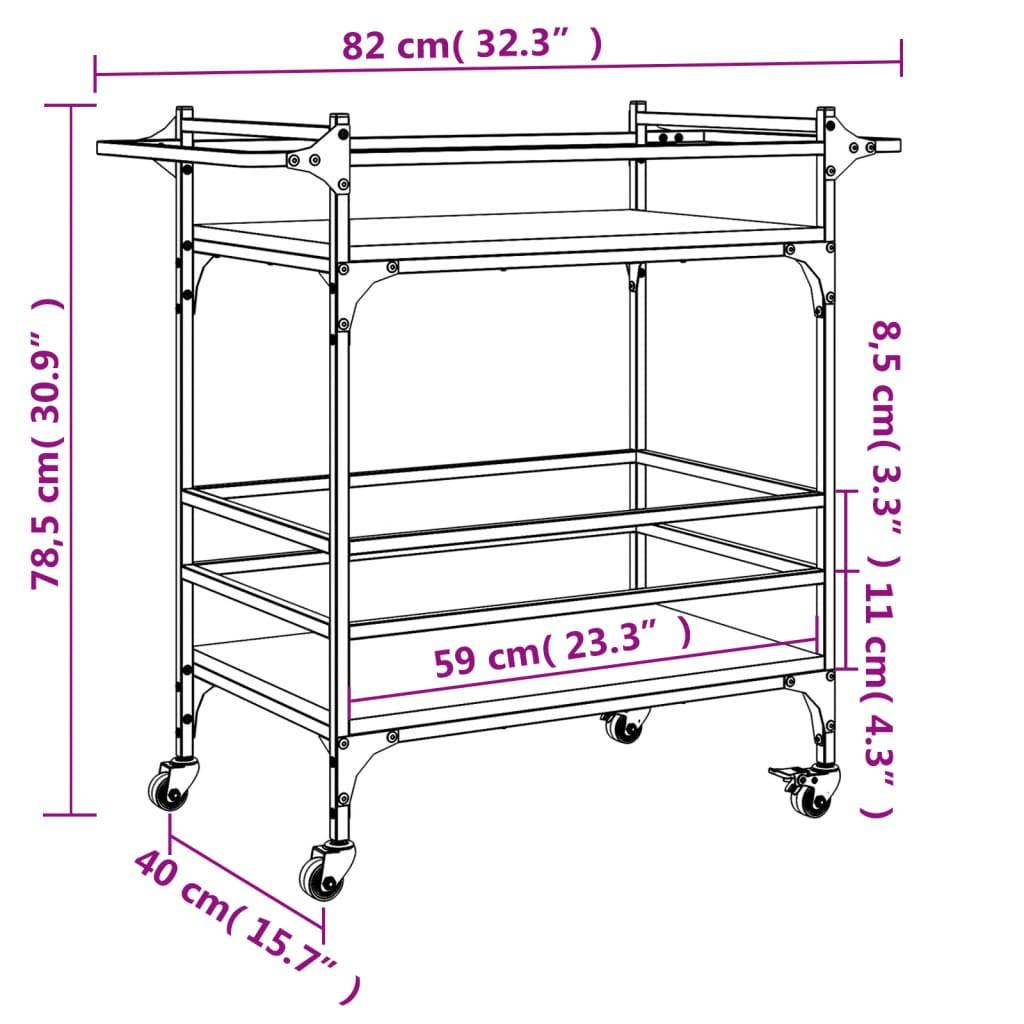VidaXL Chariot de cuisine bois d'ingénierie  