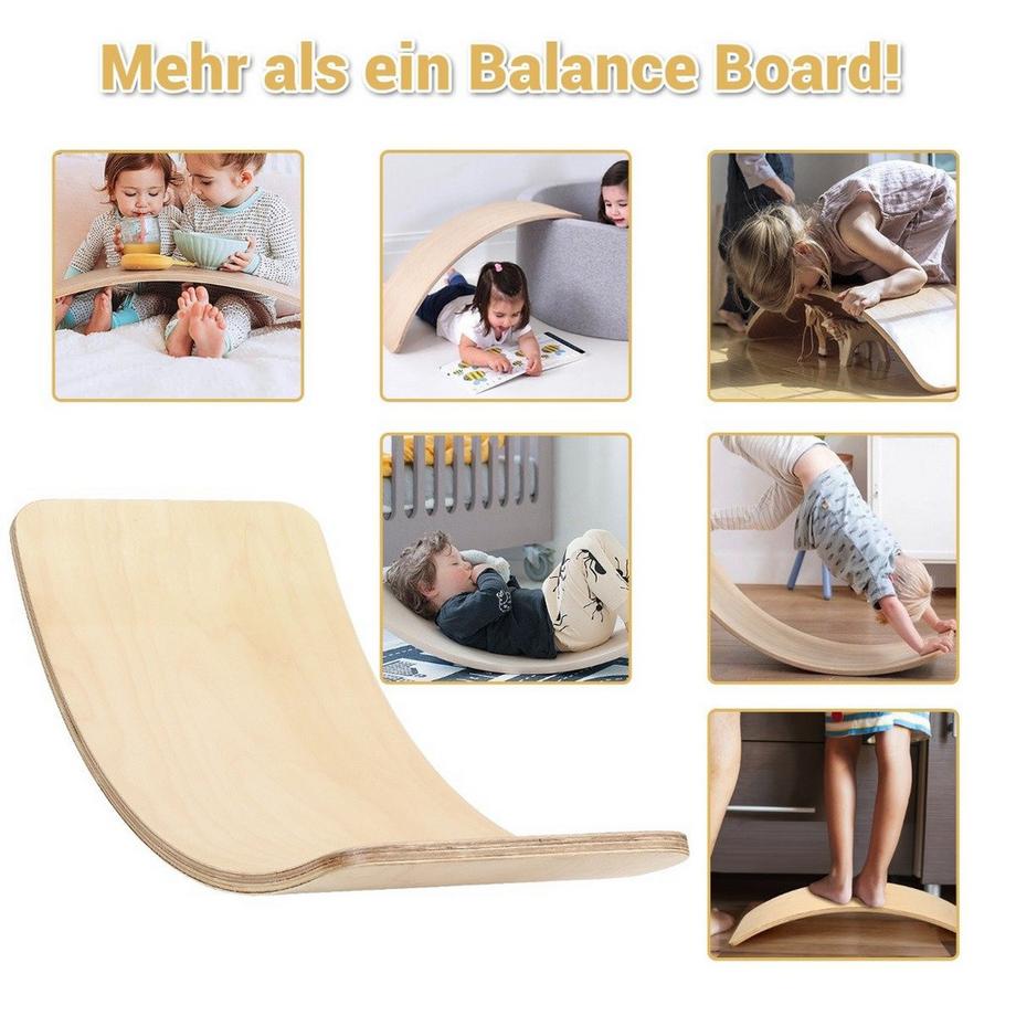 Northio  Tavola di equilibrio in legno Tavola Waldorf in legno per bambini 90 x 39 x 19,5 cm naturale 