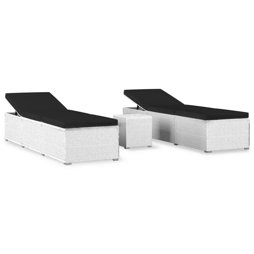 VidaXL - Sonnenliege poly-rattan, One Size, Weiss
