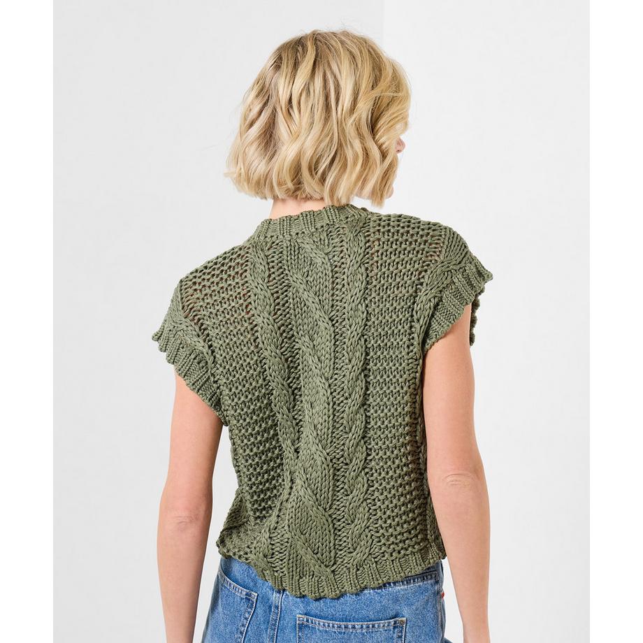 Joe Browns Gilet sans manches en maille torsadée avec encolure en V  