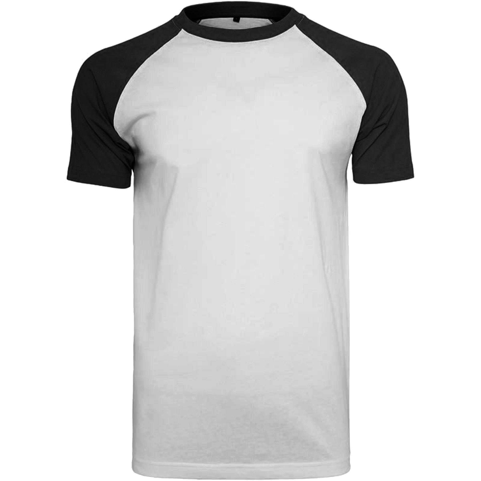 Image of Raglan Kontrast Kurzarm Tshirt Herren Weiss S