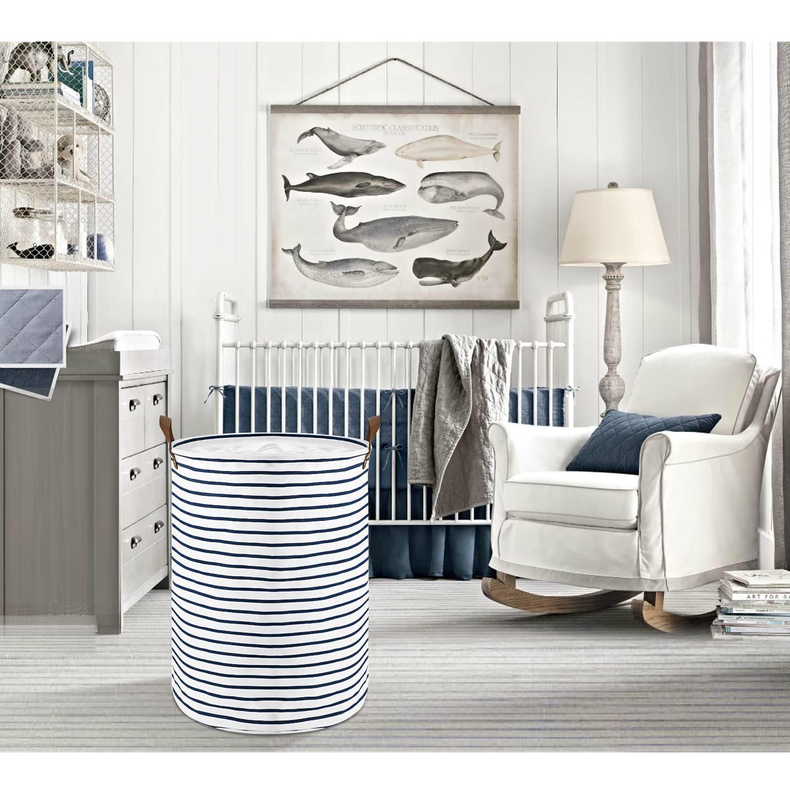 Alopini Faltbare runde Aufbewahrungswäschekörbe, Baumwolle  