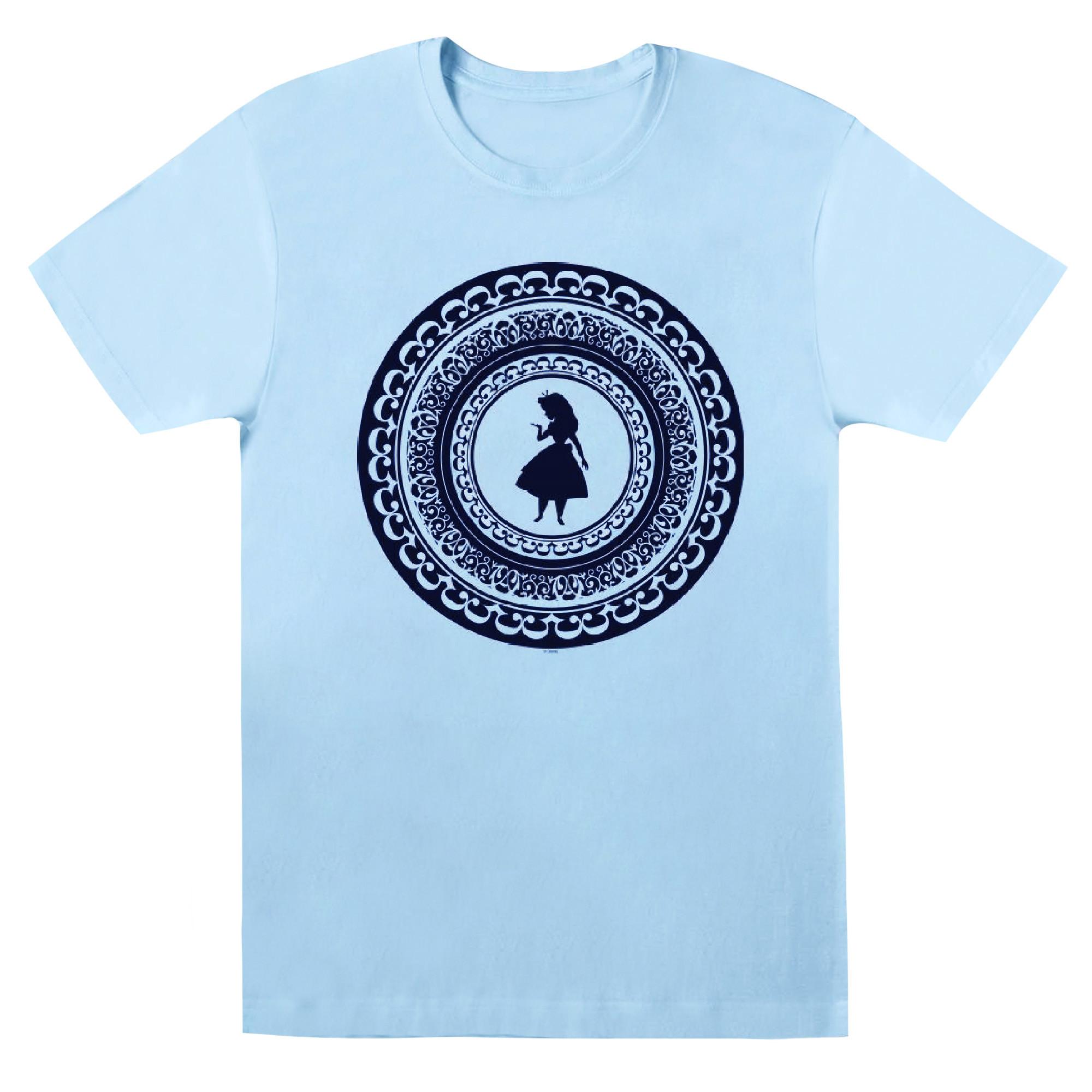 Image of Alice In Wonderland Circle Tshirt Herren Blau XL