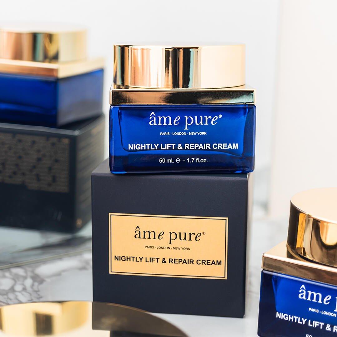 âme pure  Nightly Lift & Repair Nachtcreme- Luxuriöse Nachtcreme für reife Haut/ Reduzierung der Falten/ Lifting-Effekt 