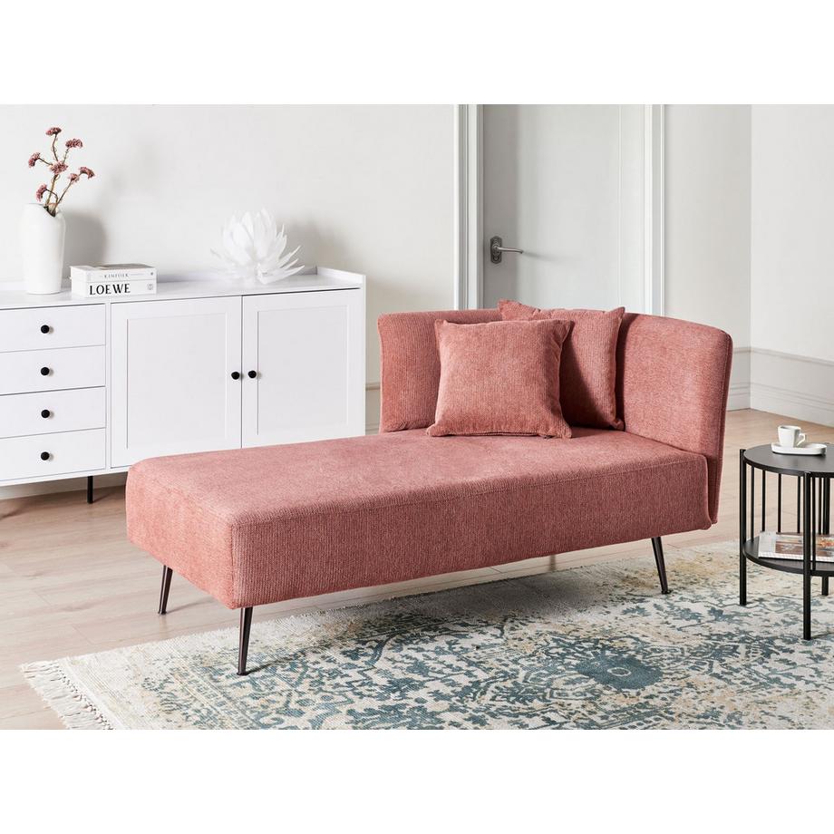 Beliani Chaise longue côté droit en Tissu Moderne RIOM  