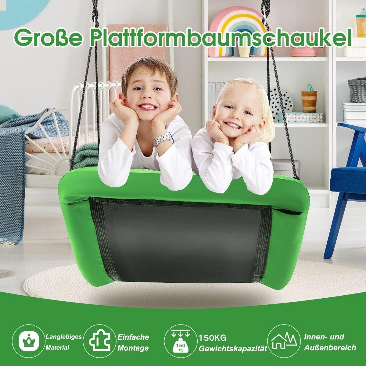 Northix Baumschaukel Outdoor-Schaukel aus Oxford-Stoff Gartenschaukel 83 x 155 cm Grün  