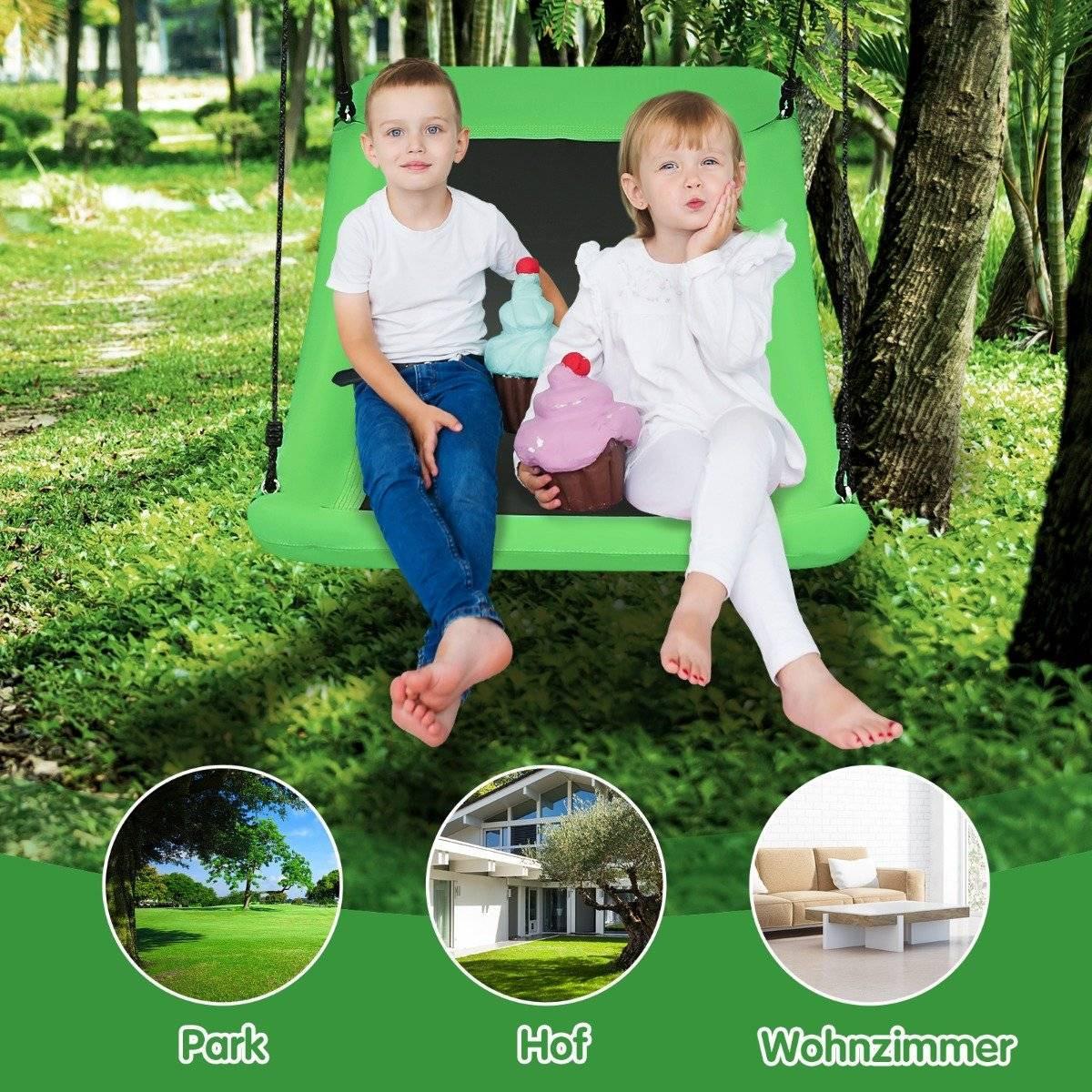 Northix Baumschaukel Outdoor-Schaukel aus Oxford-Stoff Gartenschaukel 83 x 155 cm Grün  
