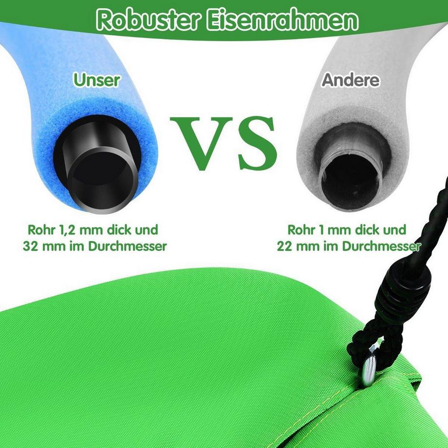 Northix Baumschaukel Outdoor-Schaukel aus Oxford-Stoff Gartenschaukel 83 x 155 cm Grün  