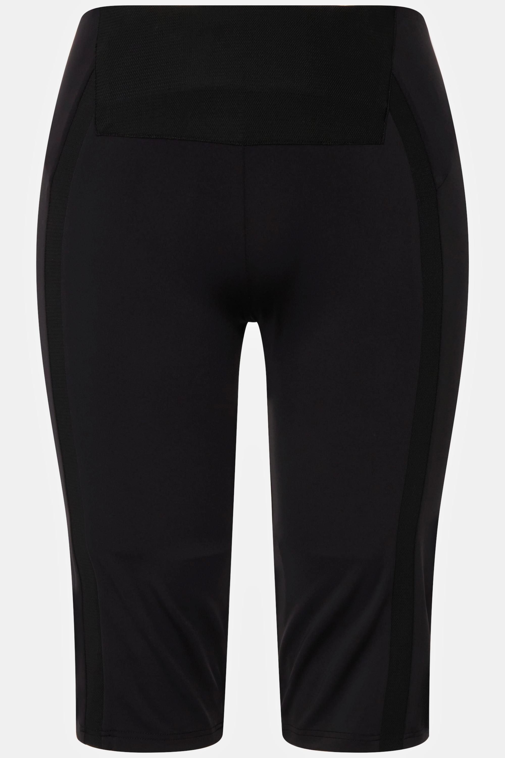 Ulla Popken  Pantaloncini slim da ciclista in tessuto elasticizzato con inserti in mesh 