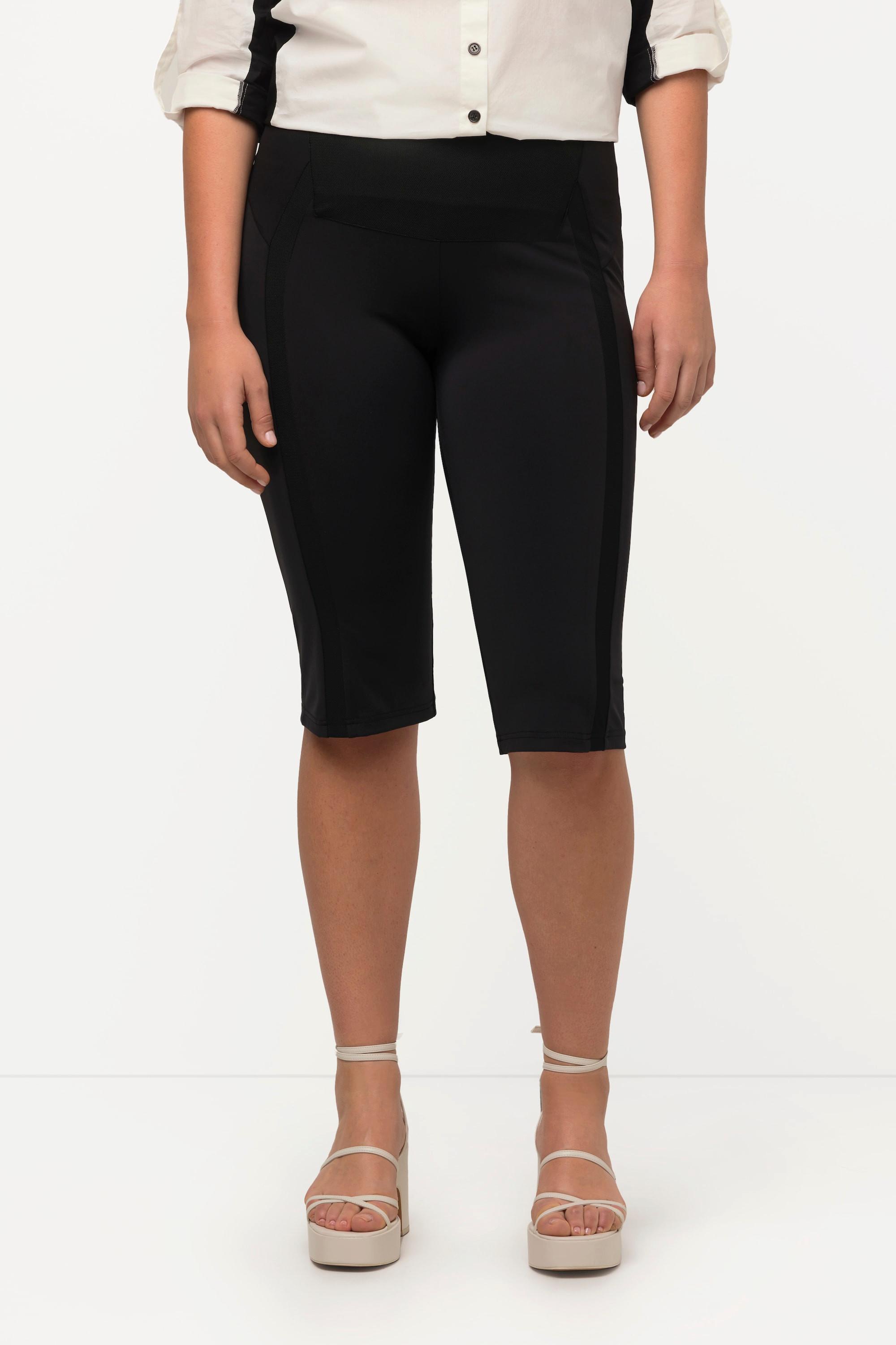 Ulla Popken  Pantaloncini slim da ciclista in tessuto elasticizzato con inserti in mesh 