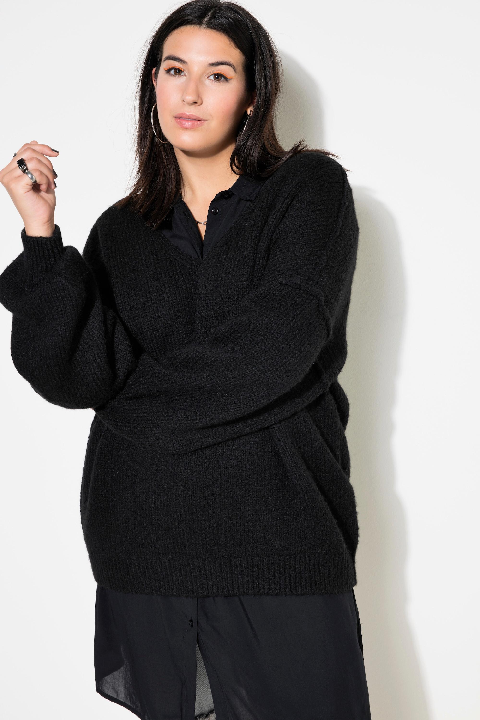 Studio Untold  Pull oversized, col V, manches longues et amples 