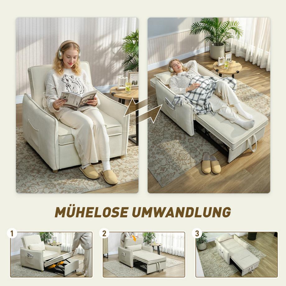 HOMCOM Fauteuil-lit  
