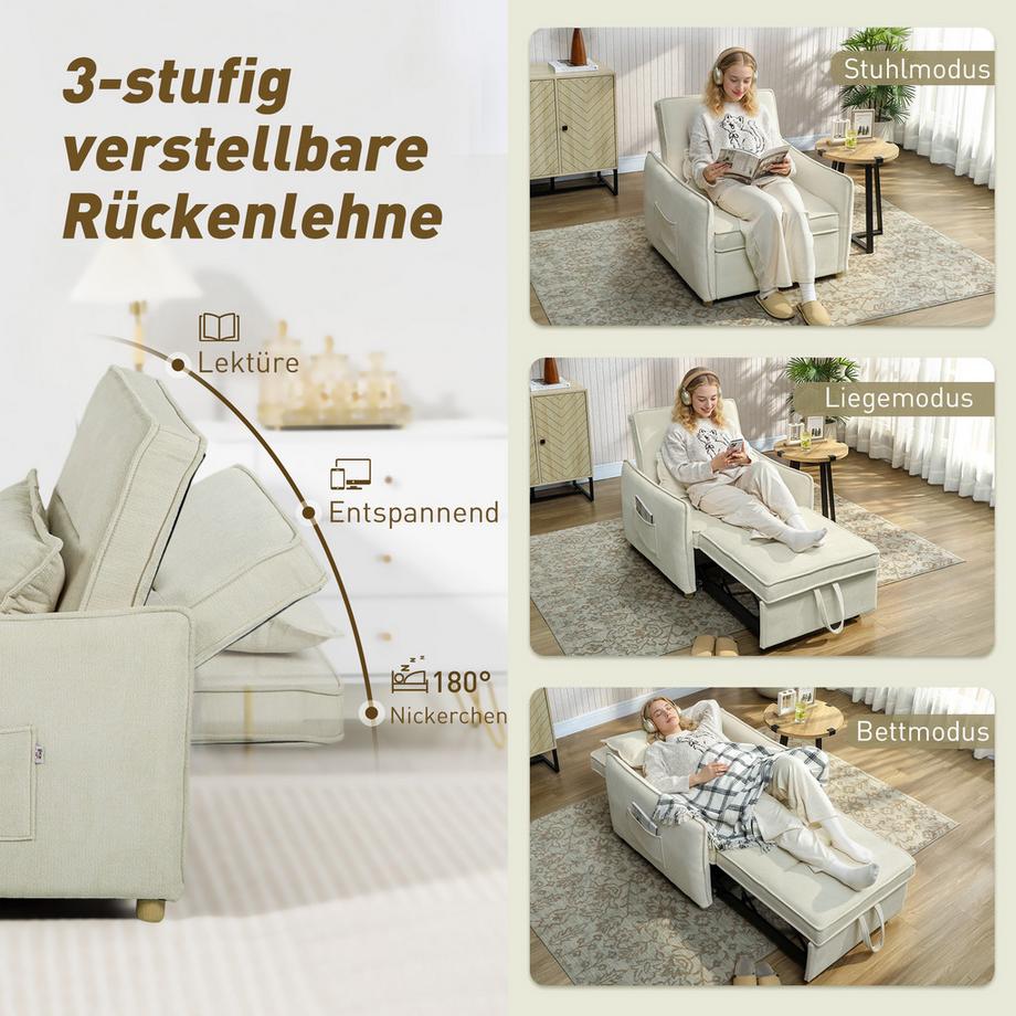 HOMCOM Fauteuil-lit  