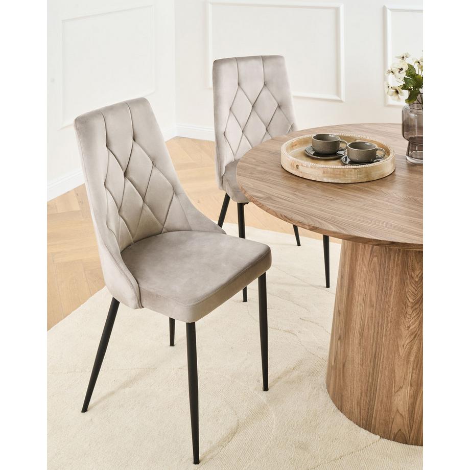 Beliani Lot de 2 chaises de salle à manger en Velours  AVENIR  