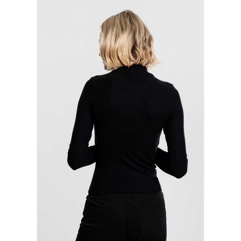 URBAN CLASSICS Maglietta a Maniche Lunghe a Costine Collo Alto  