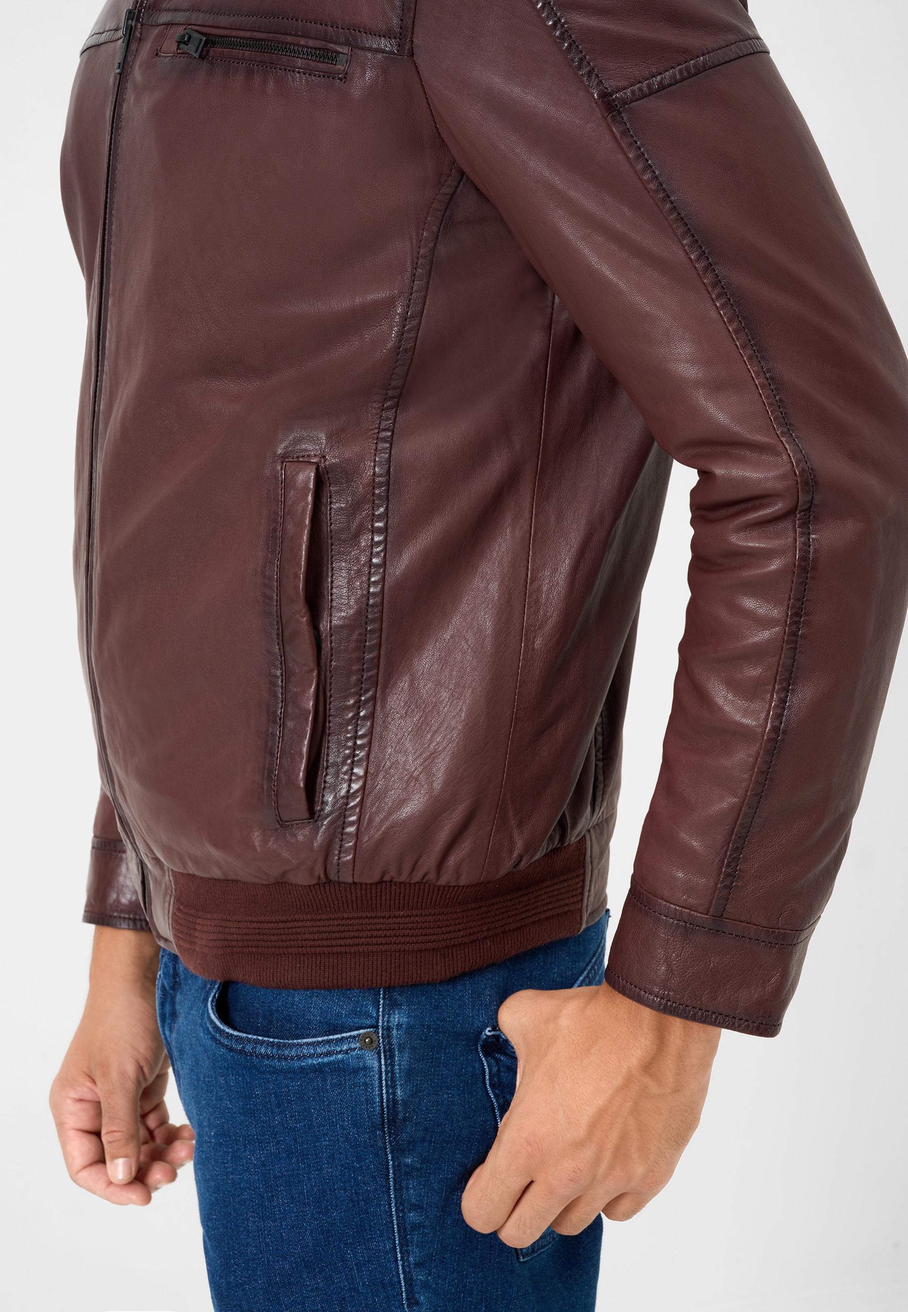 RICANO  Veste en cuir pour homme Ricma avec col montant dans le style Blouson 