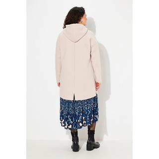 Ulla Popken Giacca Lunga Teddy Cuore Oversize Cappuccio  