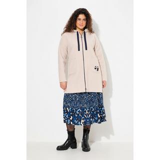 Ulla Popken Giacca Lunga Teddy Cuore Oversize Cappuccio  