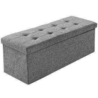 Tectake Bauletto pouf pieghevole in poliestere con contenitore 110 x 38 x 38 cm  