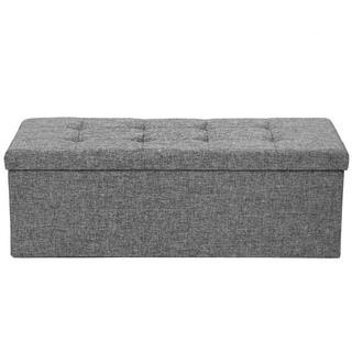 Tectake Bauletto pouf pieghevole in poliestere con contenitore 110 x 38 x 38 cm  