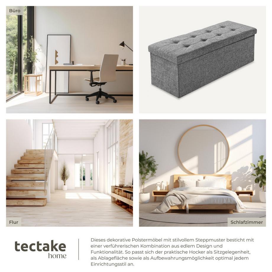 Tectake Pouf contenitore  Pieghevole  