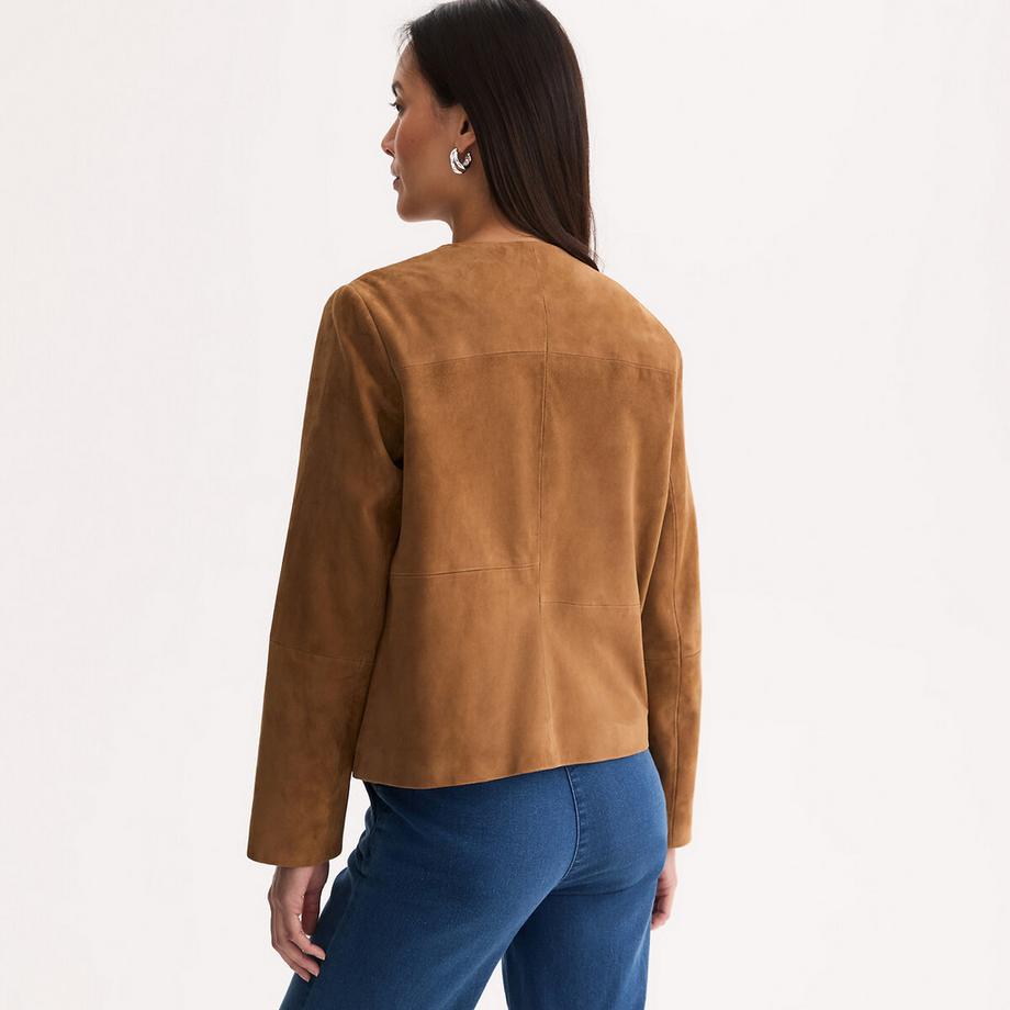 La Redoute Collections Ziegenlederjacke mit Druckknopfverschluss  