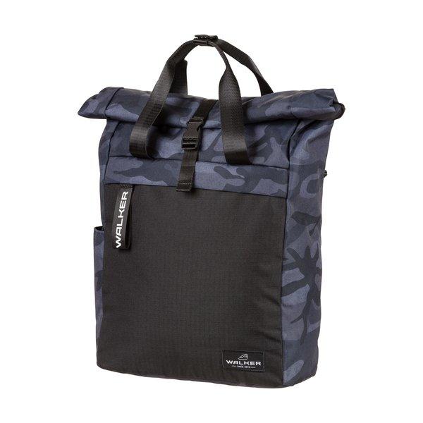 Image of Roll Top Rucksack Lässiger Rucksack Blau, Camouflage Polyester