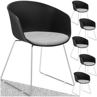 Tectake Fauteuils avec accoudoirs en plastique LOGART rembourrés  