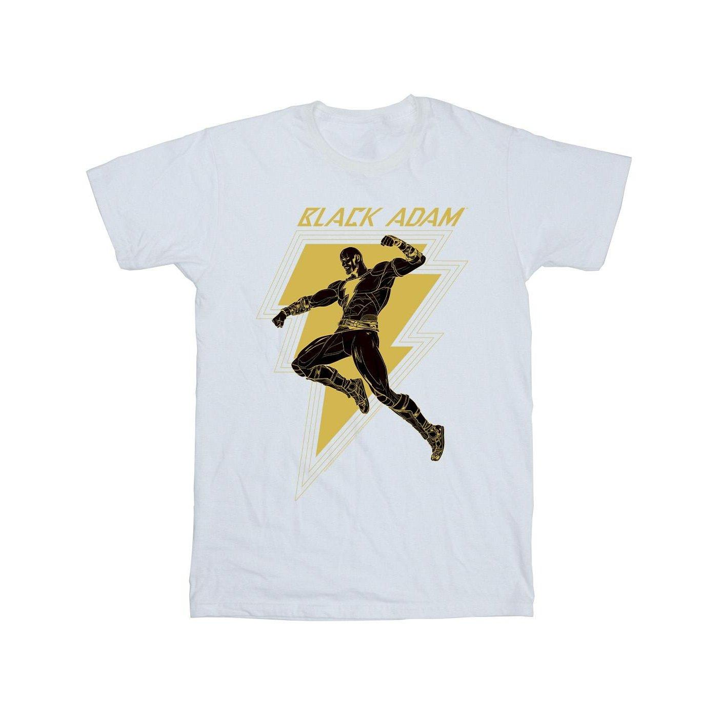 Image of Black Adam Golden Bolt Chest Tshirt Herren Weiss M