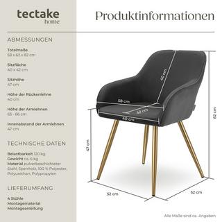 Tectake Stuhl Marilyn, Cordoptik, gepolstert  