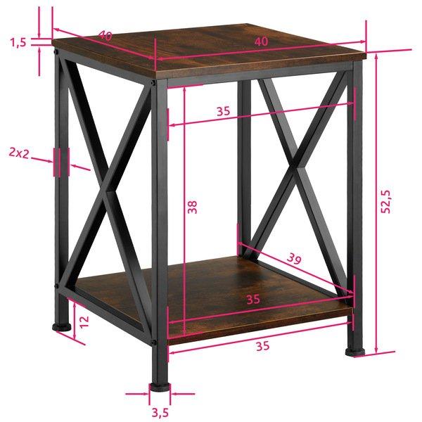 Tectake Tavolino Carlton 40,5 x 40,5 x 52,5 cm  