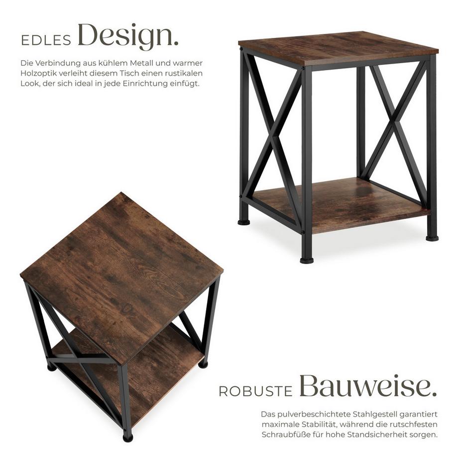 Tectake Table d'appoint CARLTON style industriel  