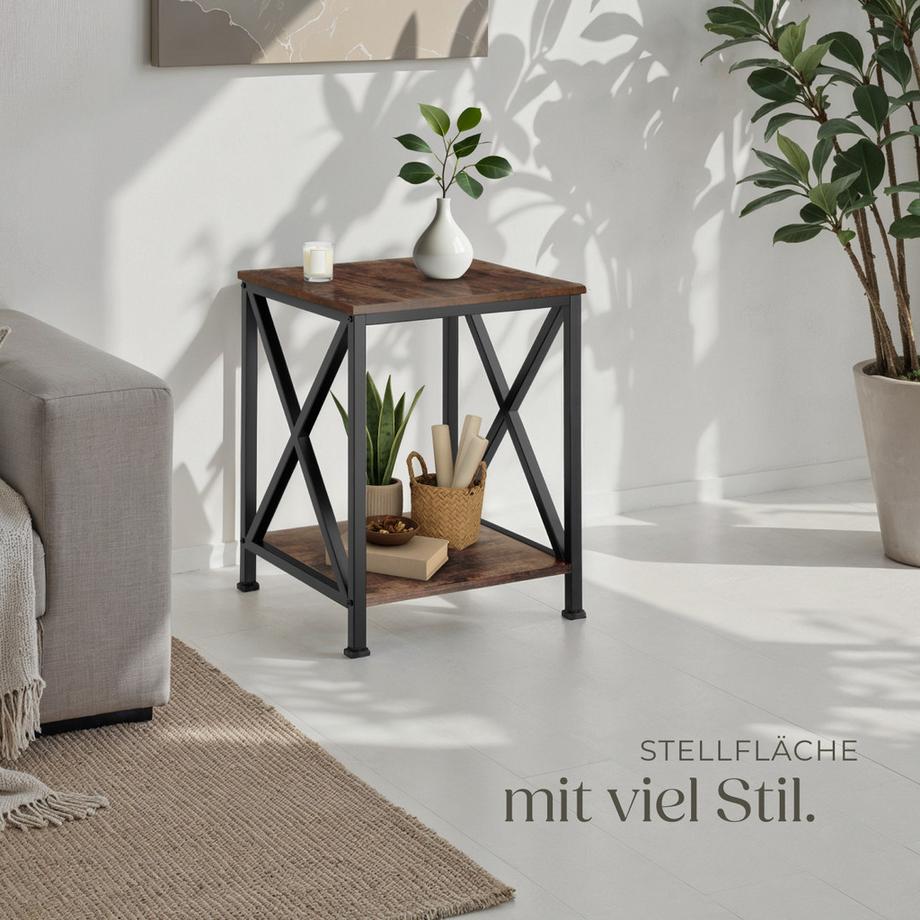 Tectake Table d'appoint CARLTON style industriel  