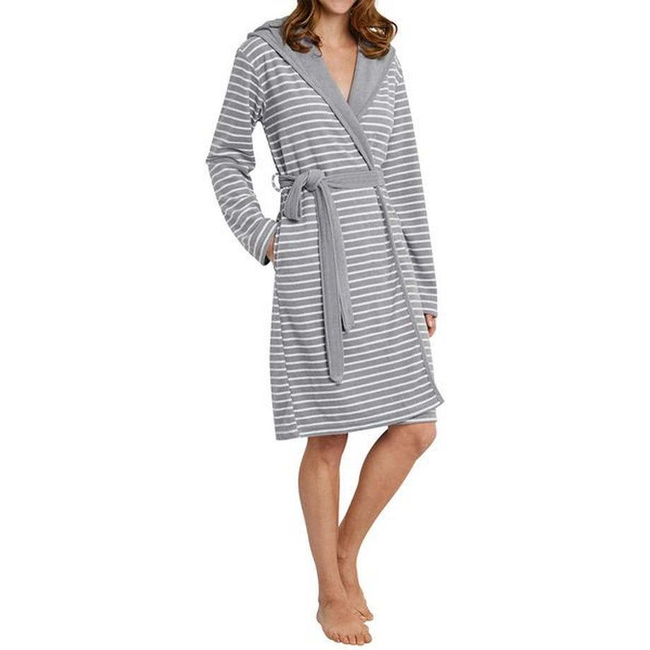 Schiesser Bademantel Casual Bequem sitzend Gestreift  