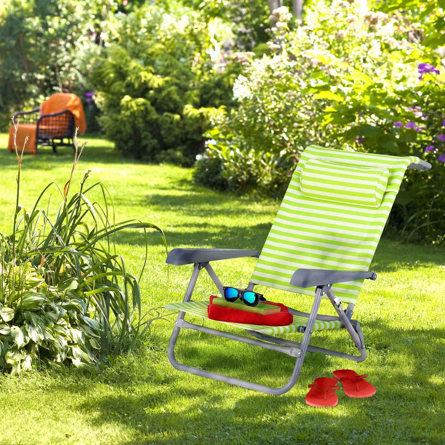 B2X Strandkorb mit Nackenkissen – klappbar  