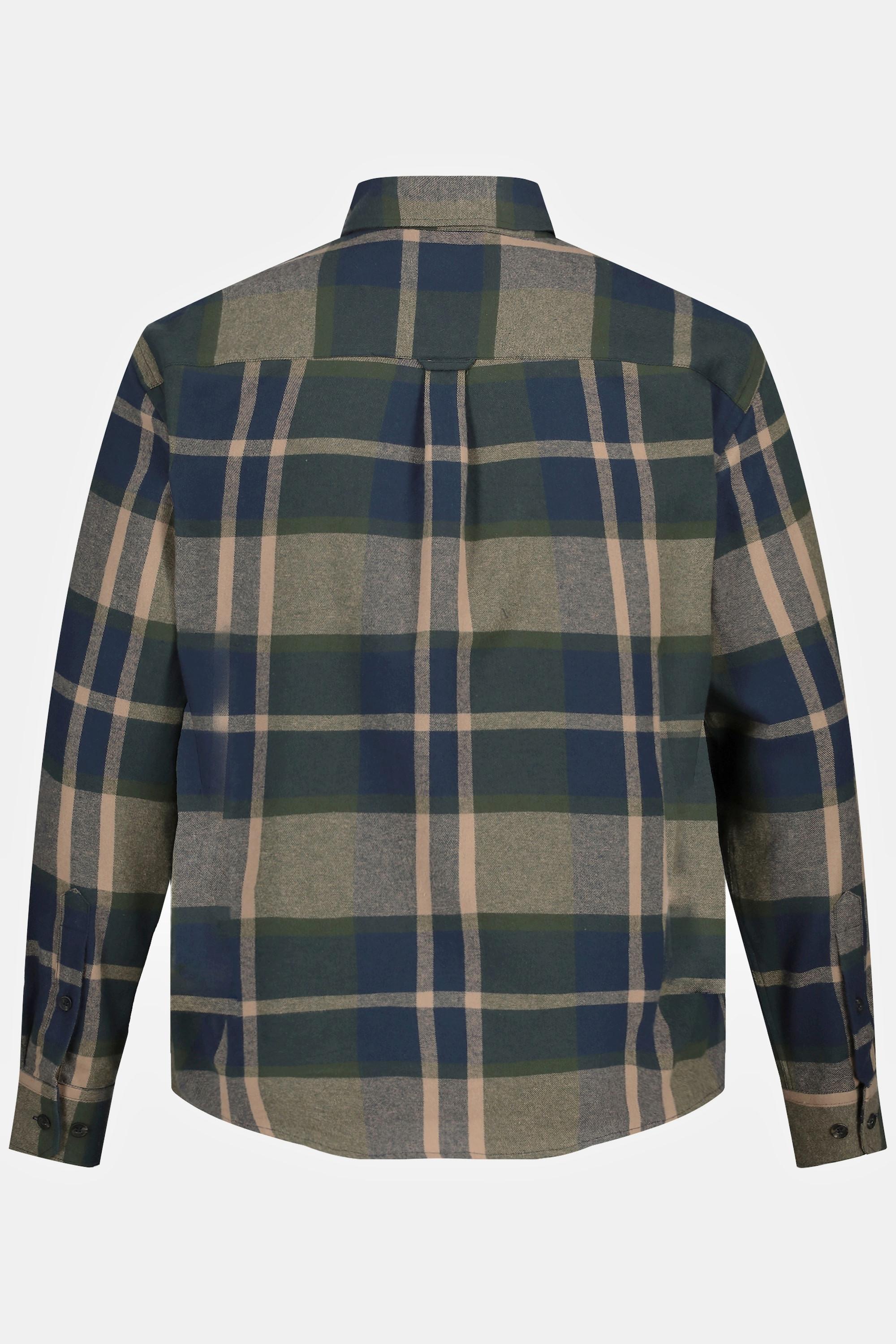 Sthuge  Chemise en flanelle à carreaux STHUGE. Manches longues et col Kent. Coupe Modern Fit. Jusqu'au 8 XL. 