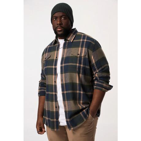 Sthuge  Chemise en flanelle à carreaux STHUGE. Manches longues et col Kent. Coupe Modern Fit. Jusqu'au 8 XL. 