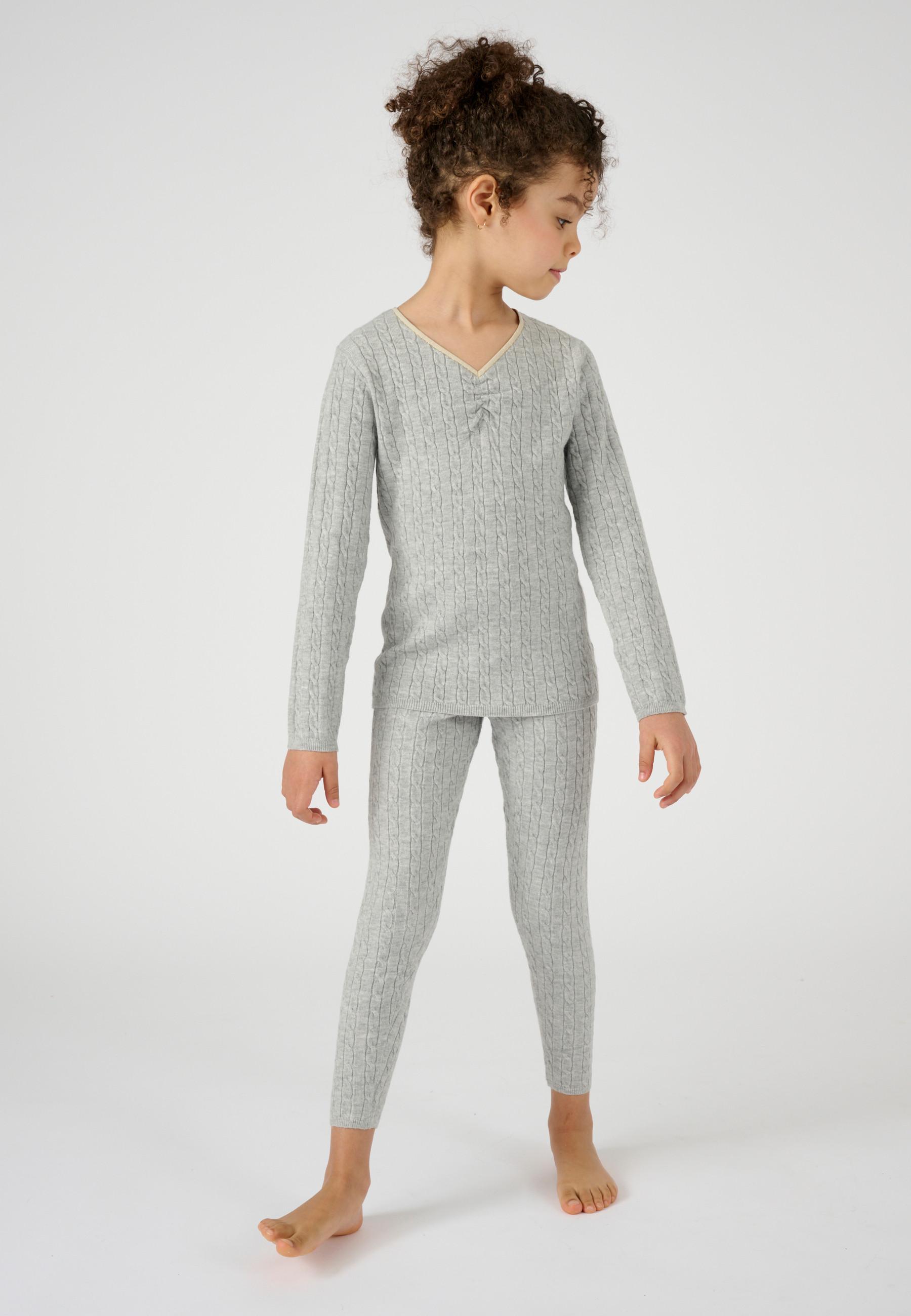 Image of Zopfstrickpullover Mädchen Thermolactyl Jungen Grau 116
