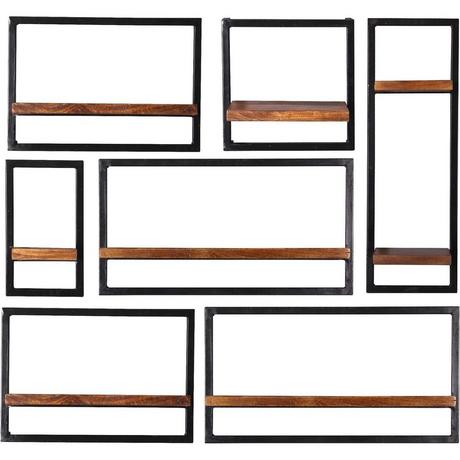 mutoni Wandregal Havanna natur 120x25x110 (7-tlg)  