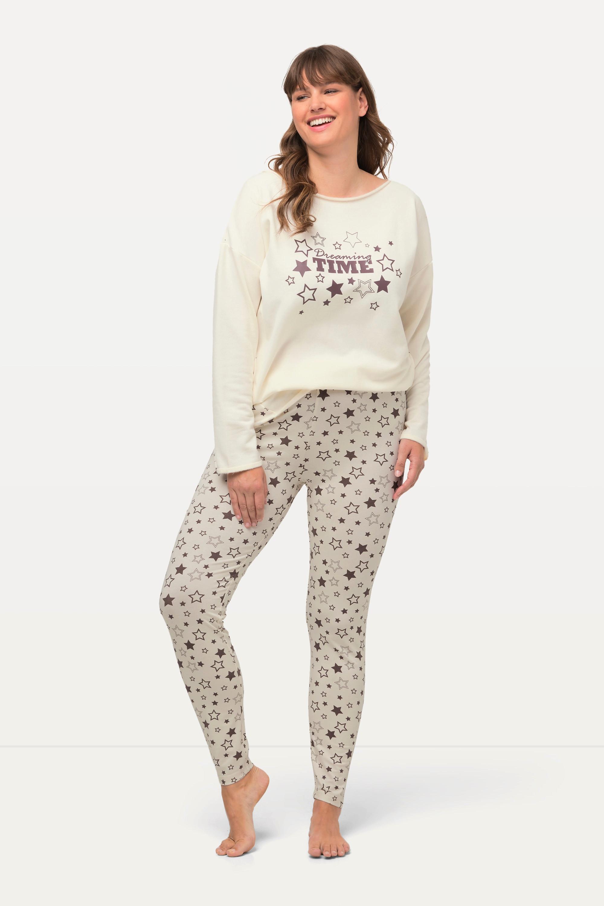 Ulla Popken  Legging d'intérieur, taille élastique, motif étoiles 