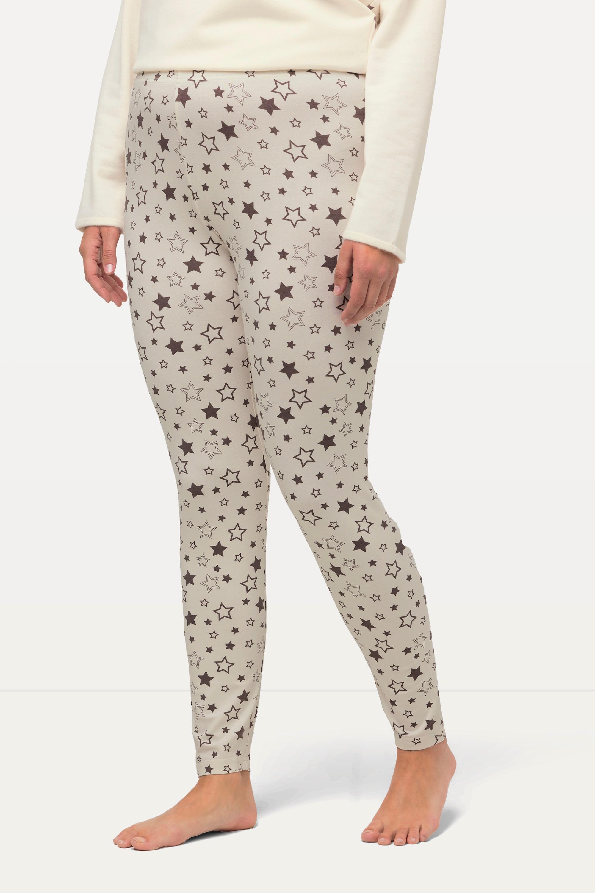 Ulla Popken  Legging d'intérieur, taille élastique, motif étoiles 