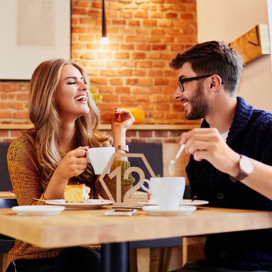 B2X  Tischnummern Hochzeit 1-20 sechseckig 